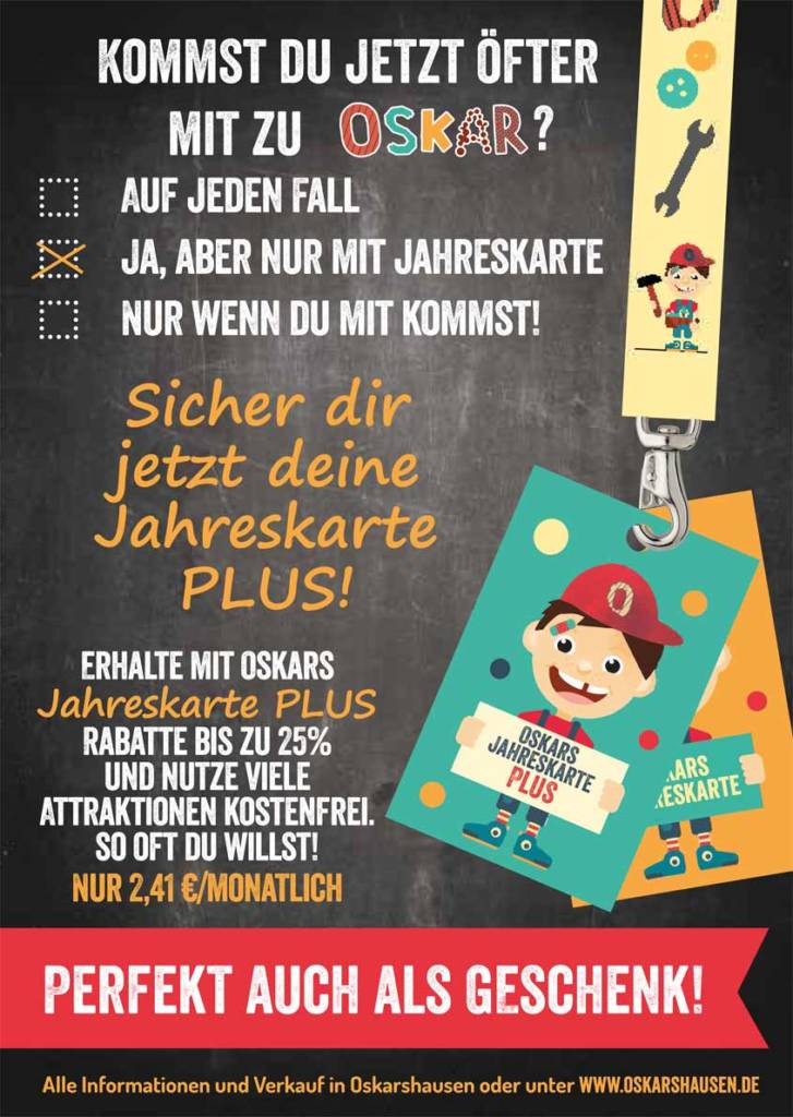 Mit Oskars Jahreskarten sparst du in Oskarshausen