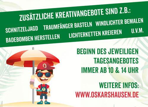 Oskars Programm in den Sommerferien 2020